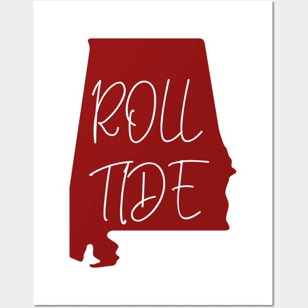 Alabama Roll Tide Red Wall Art by MaryMerch